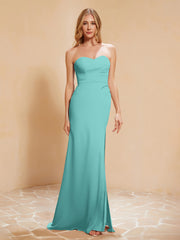 Sweetheart Sheath Chiffon Dress With Slit Spa