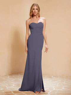 Sweetheart Sheath Chiffon Dress With Slit Stormy Plus Size