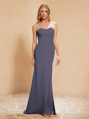 Sweetheart Sheath Chiffon Dress With Slit Stormy