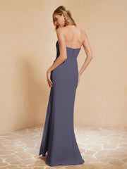 Sweetheart Sheath Chiffon Dress With Slit Stormy