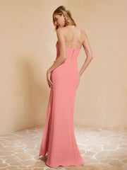 Sweetheart Sheath Chiffon Dress With Slit Sunset