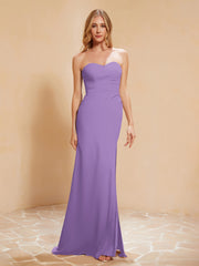 Sweetheart Sheath Chiffon Dress With Slit Tahiti