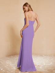 Sweetheart Sheath Chiffon Dress With Slit Tahiti