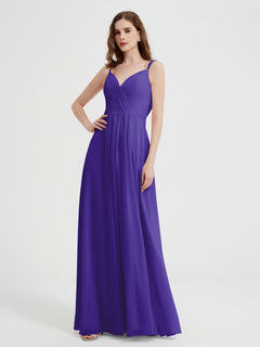 V-neck Chiffon Dresses with Beaded Straps-Regency