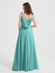 V-neck Chiffon Dresses with Beaded Straps-Spa
