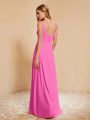 Square Neckline Ruffle Backless Chiffon A-line Dress Azalea Plus Size