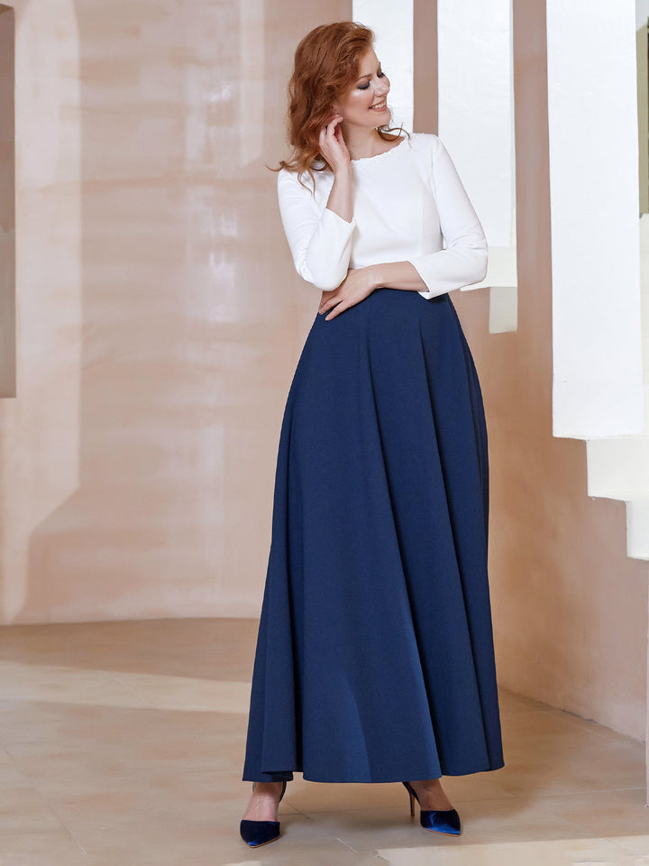 Scoop Neck Ruched A-Line Tea-Length Dress Marigold main image 1