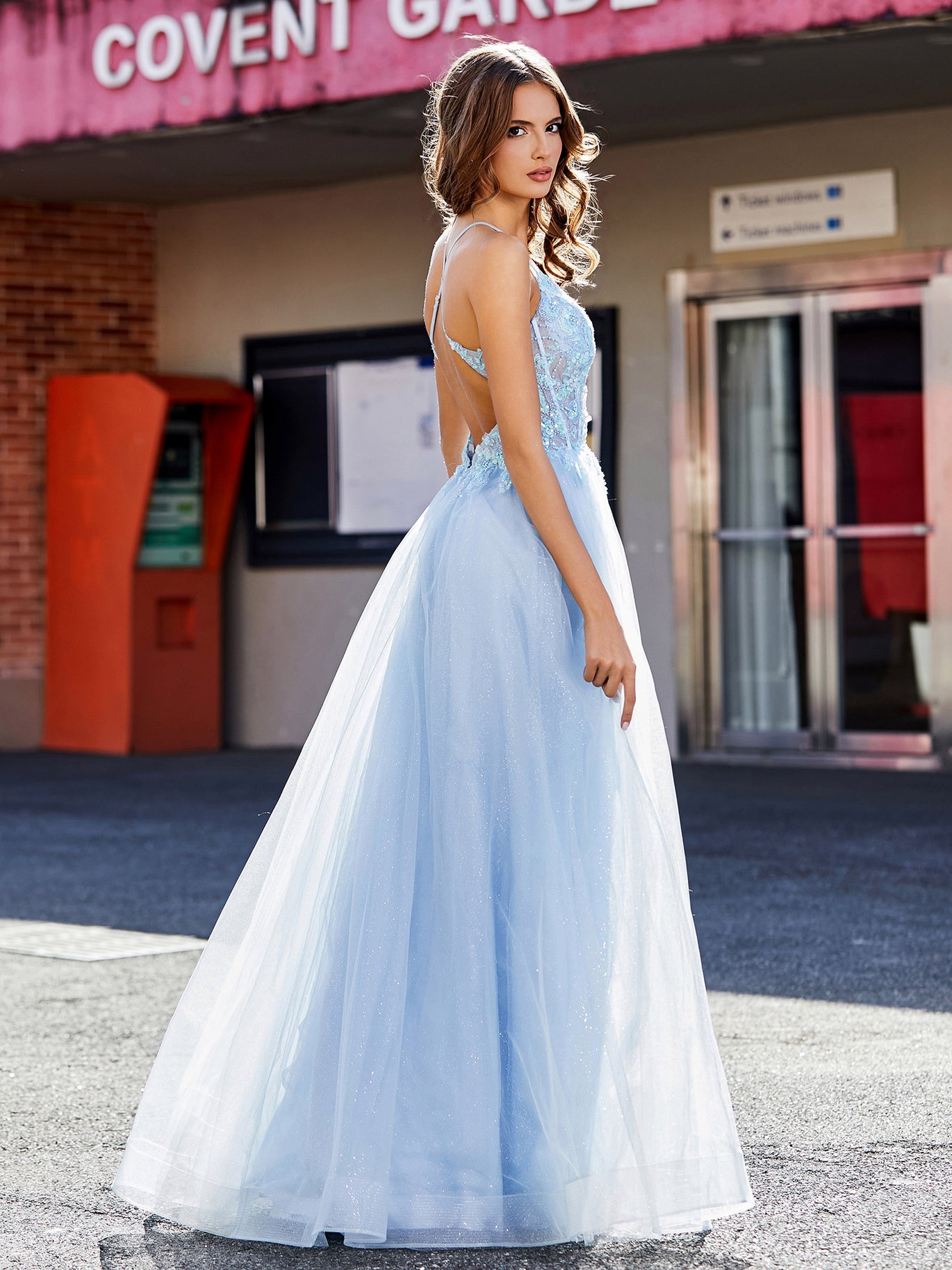 BABARONI BABARONI Tulle Wisteria Prom Dresses A-line Spaghetti Straps Appliqued Ruched Sequins With Slit, Wisteria / US0 BABARONI BABARONI Tulle Wisteria Prom Dresses A-line Spaghetti Straps Appliqued Ruched Sequins With Slit, Wisteria / US0