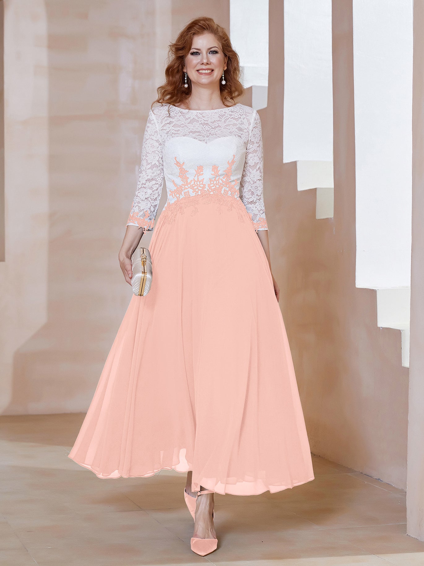 Coral Mother of the Bride Dresses BABARONI Coral Mother of the Bride Dresses BABARONI