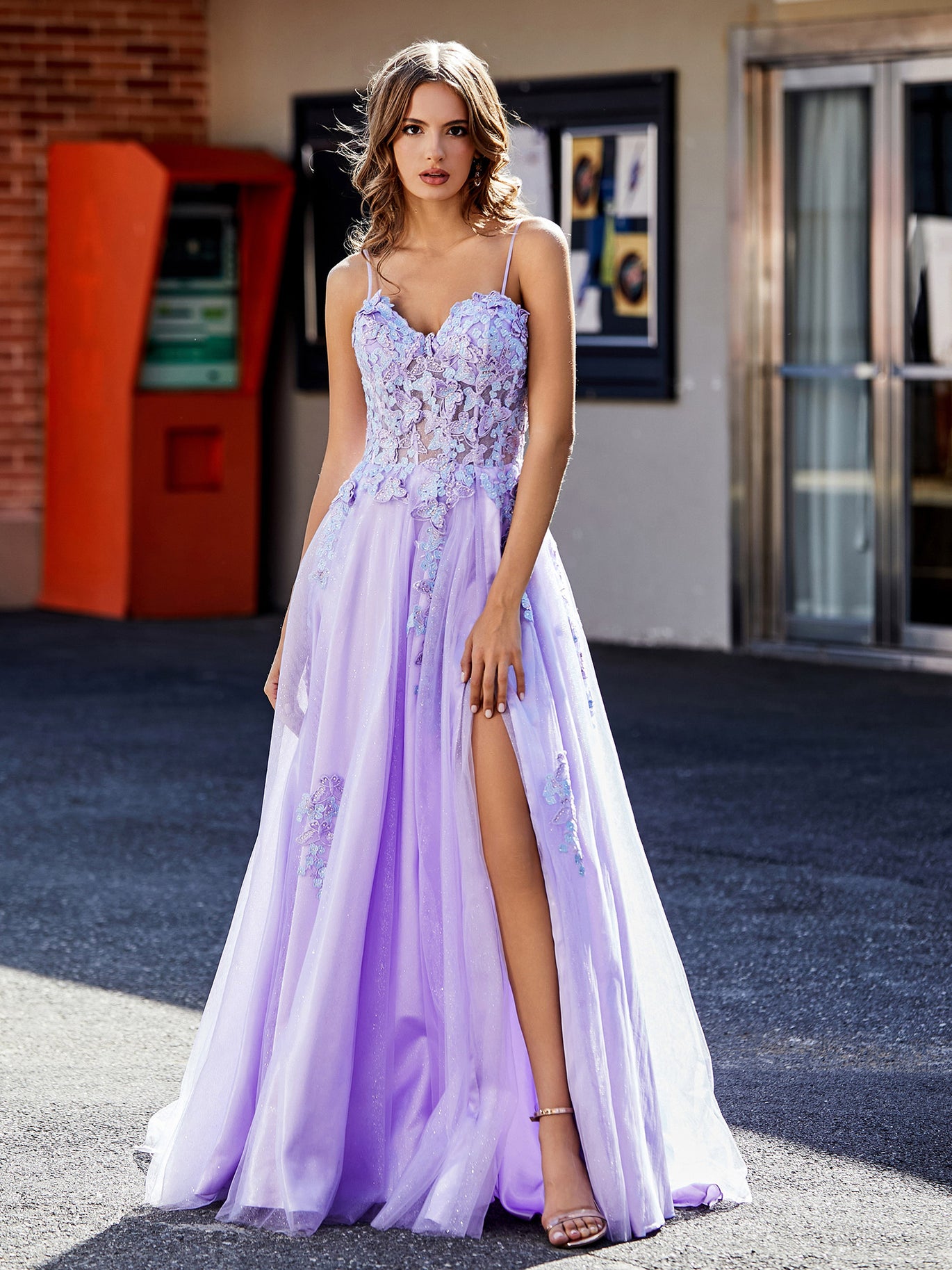 open lace back dress Purple Sequin Sexy Sheer Beaded Made-to-Order Prom Dress main image 0