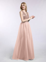 Sequins and Tulle Long Dress with V-neck Metallic Gold Plus Size