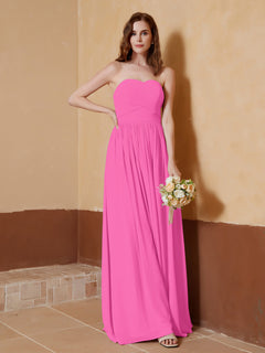 Chiffon Long Strapless Dress for Bridemsids-Azalea