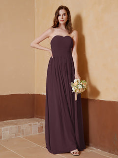 Chiffon Long Strapless Dress for Bridemsids-Cabernet Plus Size