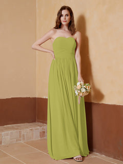 Chiffon Long Strapless Dress for Bridemsids-Clover