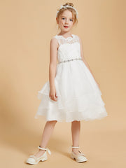 Jewel Lace Sleeveless Flower Girl Dresses