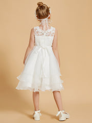 Jewel Lace Sleeveless Flower Girl Dresses