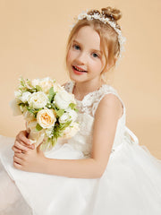 Jewel Lace Sleeveless Flower Girl Dresses