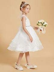 Jewel Lace Sleeveless Flower Girl Dresses