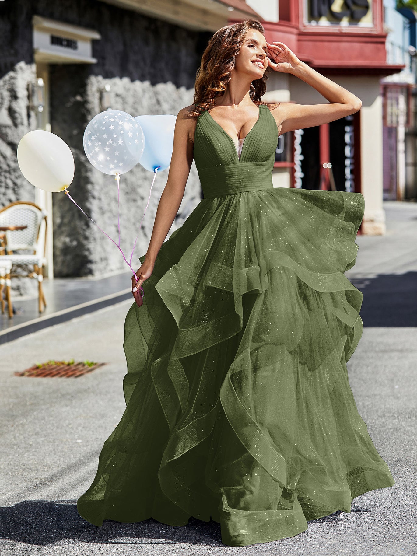 strapless open back dress Threadbare Women's Khaki Green 2-in-1 Jersey Poplin Mix Square Neck Long  Sleeve Dress main image 0