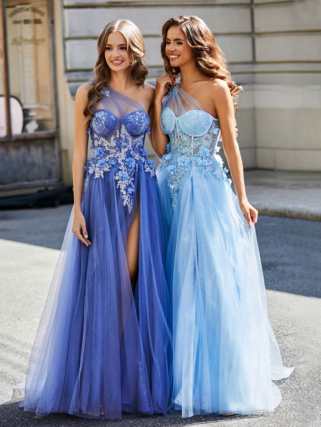 Beautiful Mint Green Mermaid Sweetheart Neckline 3D Floral High Slit Tulle Long Prom Dress Evening Dress cc5105 main image 0