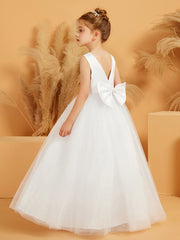 Beaded Lace and Tulle Flower Girl Ball Gown Dress