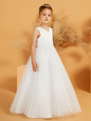 Beaded Lace and Tulle Flower Girl Ball Gown Dress