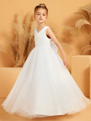 Beaded Lace and Tulle Flower Girl Ball Gown Dress