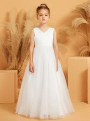 Beaded Lace and Tulle Flower Girl Ball Gown Dress