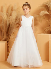 Beaded Lace and Tulle Flower Girl Ball Gown Dress