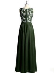 V-neck Chiffon Dresses with Lace Back-Olive Green Plus Size
