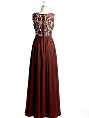V-neck Chiffon Dresses with Lace Back-Terracotta