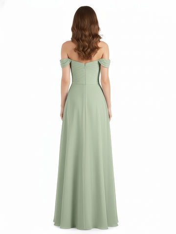 Off-the-Shoulder Multi Wear Convertible Bridesmaid Dresses Dusty Sage