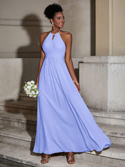 Halter Chiffon Long Dresses for Bridesmaids-Lavender