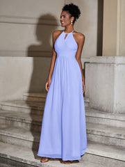 Halter Chiffon Long Dresses for Bridesmaids-Lavender