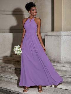 Halter Chiffon Long Dresses for Bridesmaids-Tahiti