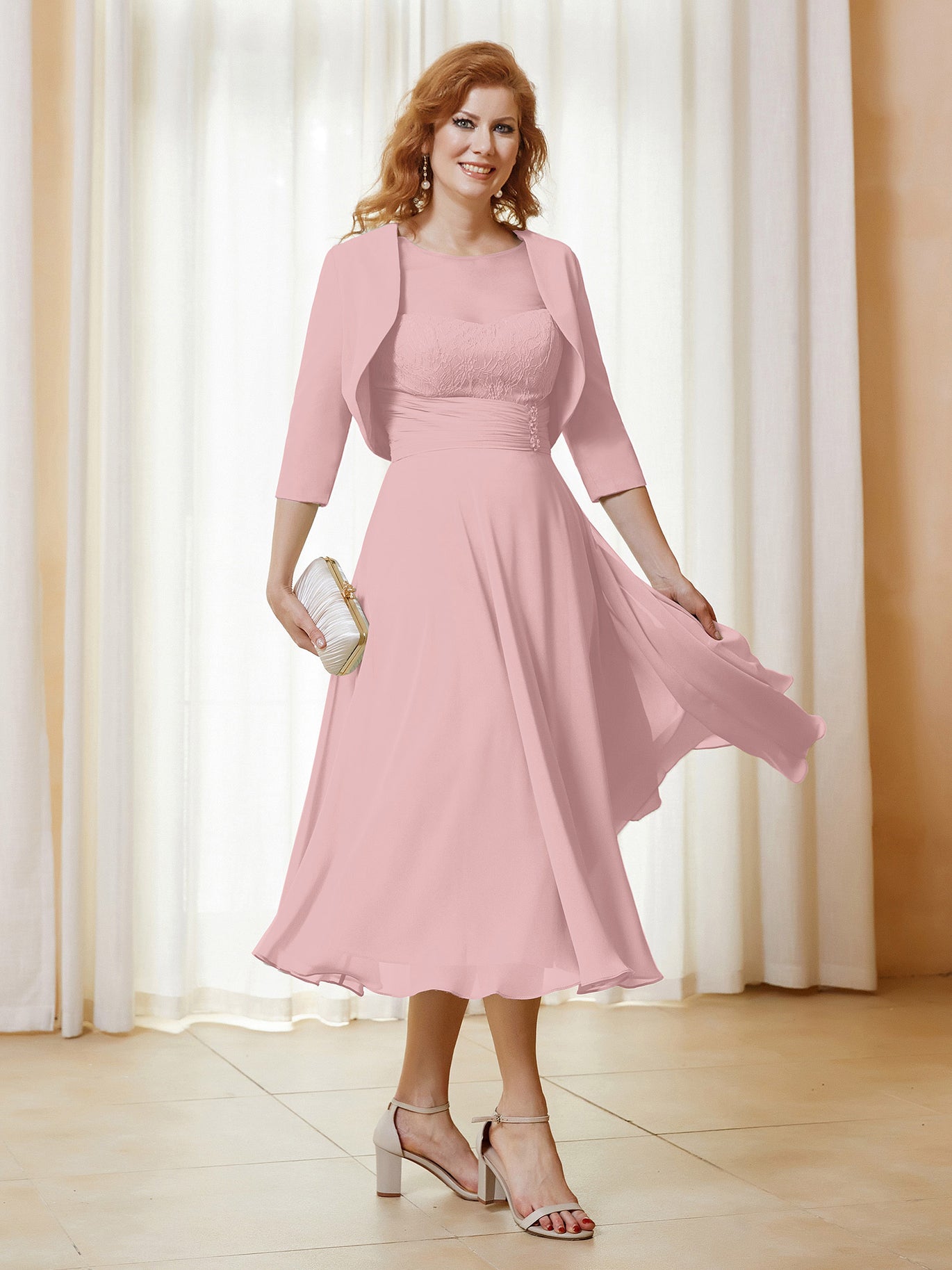Dusty Rose Mother of the Bride Dresses BABARONI Dusty Rose Mother of the Bride Dresses BABARONI