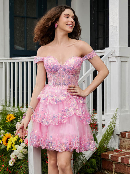 Malvis | Ball Gown Strapless Organza Long Prom Dresses with Bow main image 0