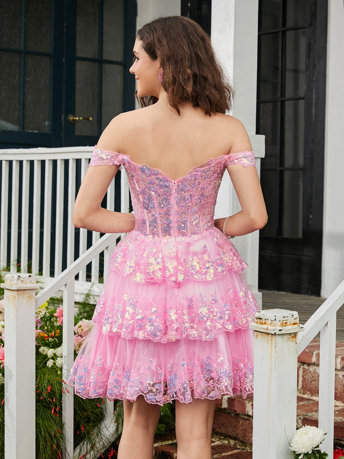 blush pink homecoming dress BABARONI Tulle Dusty Rose Dresses A-line Sweetheart Corset Bodice Lace-up, Dusty Rose / US0 black cat halloween outfit Marilyn playfully posing during Knee Length 8 Size:20-22