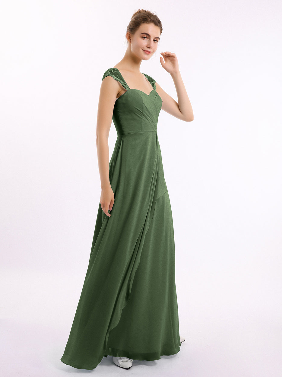Oliver Green Sweetheart Chiffon Bridesmaid Dress with Belt