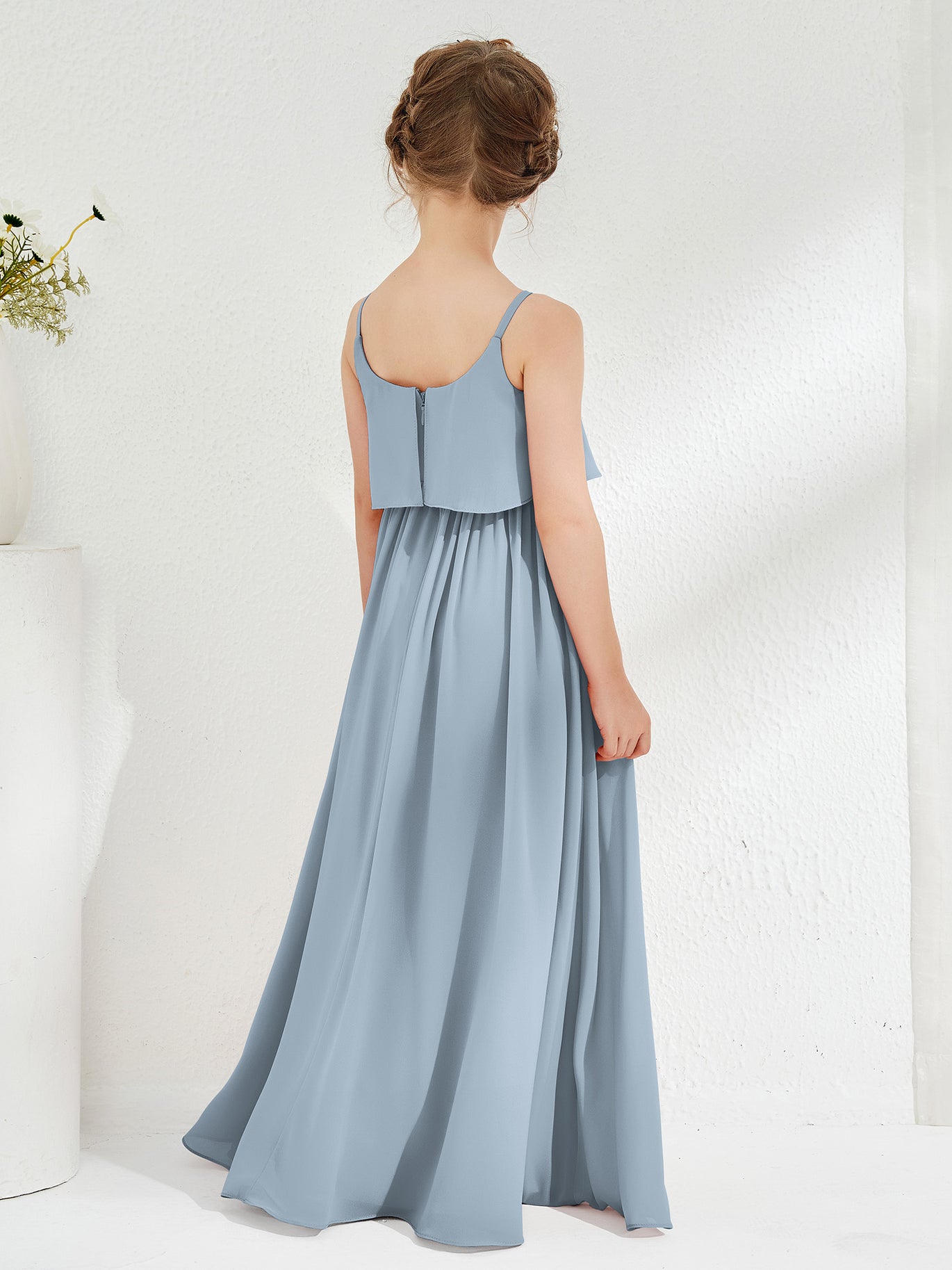junior bridesmaid dresses dusty blue Sample Dusty Blue Gwen Chiffon Dress main image 0