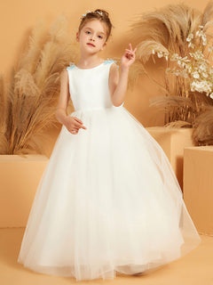 Matte Satin Floor Length Flower Girl Dress