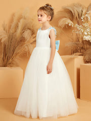 Matte Satin Floor Length Flower Girl Dress