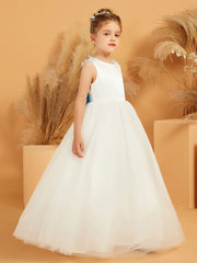 Matte Satin Floor Length Flower Girl Dress
