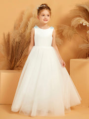 Matte Satin Floor Length Flower Girl Dress