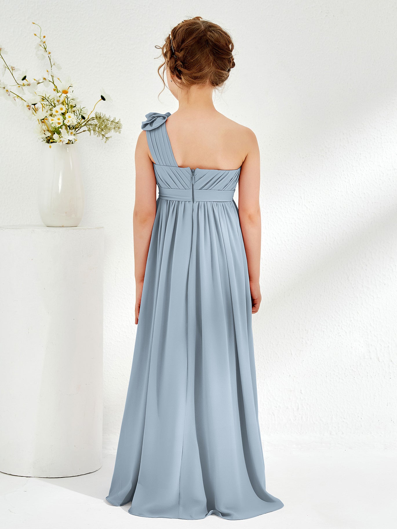 dusty blue infinity dress Powder Blue Infinity Bridesmaid Dress with Long Greek Style Skirt