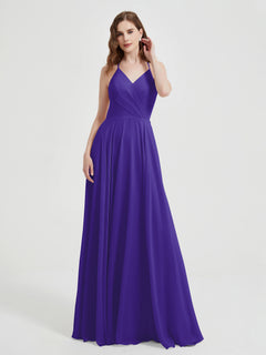 V-neck Cross Back Chiffon Bridesmaid Dresses-Regency