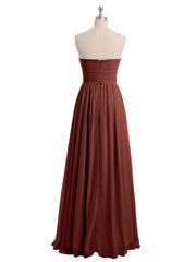 Strapless Long Chiffon Bridesmaid Dresses-Terracotta Plus Size