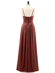 Chiffon Bridesmaid Dresses with Cascade Skirt-Terracotta