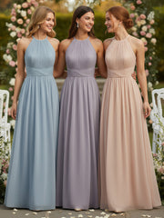 Illusion Neck Corss Waist Tulle Dresses-Dusk