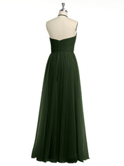 Illusion Neck Corss Waist Tulle Dresses-Olive Green Plus Size